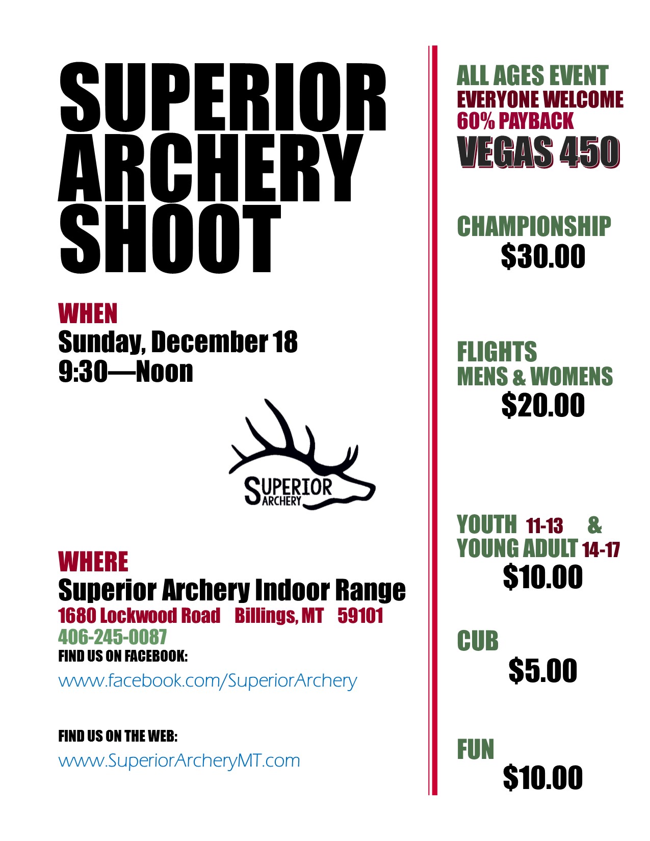 Superior Archery Indoor Archery Shoot - Vegas 450 Round - Superior Archery